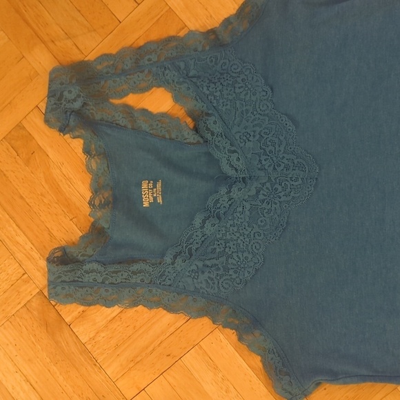 Mossimo y2k lacy top blue women's size XL Bella Swan - Picture 4 of 8